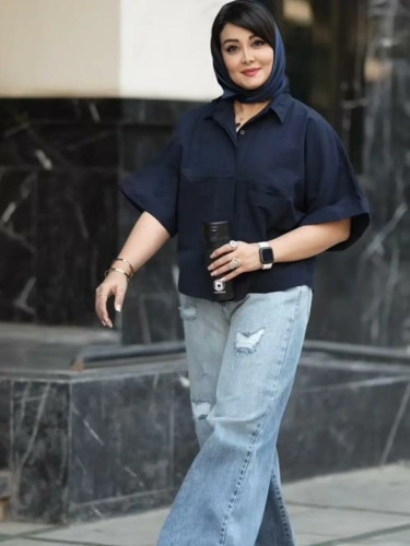 تونیک مانتویی الیاف طبیعی گرهی مدل ملودی