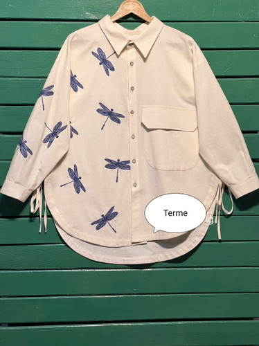 تونیک الیاف طبیعی گلدوزی خاص مدل سنجاقک