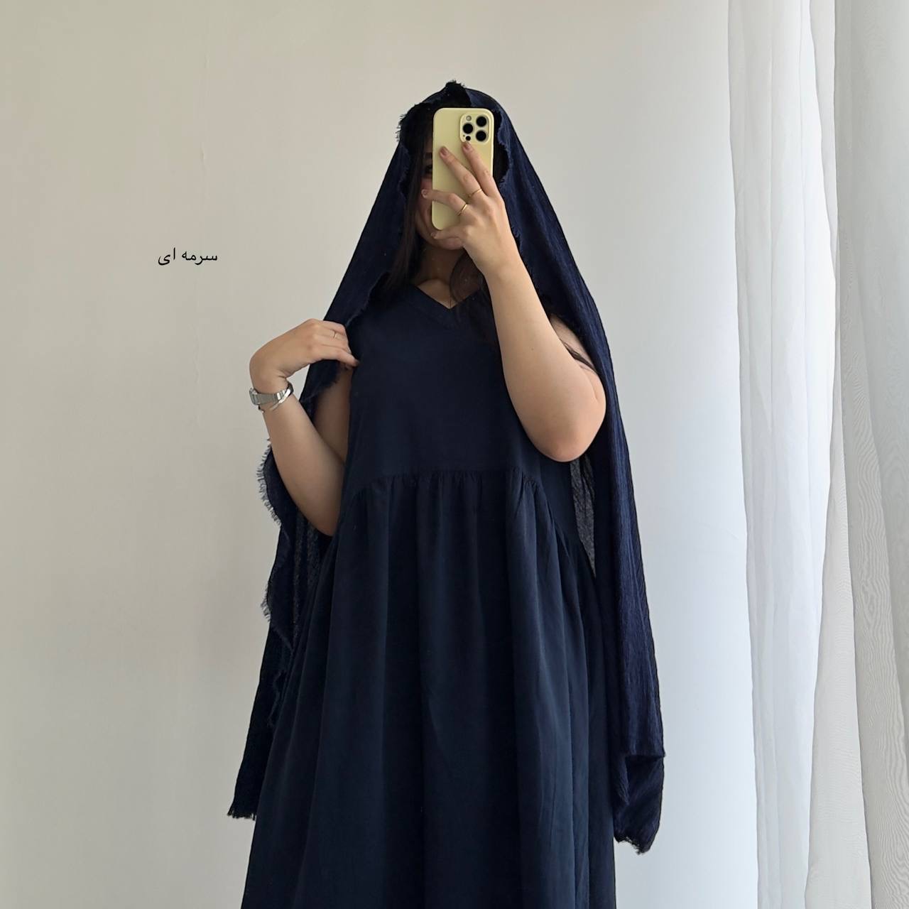 سارافن الیاف طبیعی بلند بهاری تابستونی مهتاب