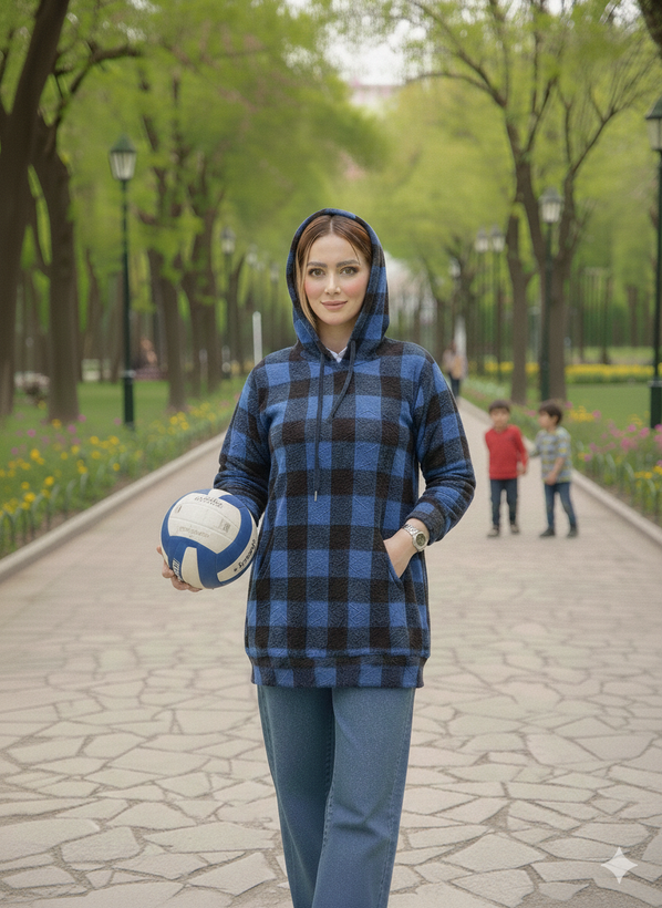 هودی پشمی چهارخونه