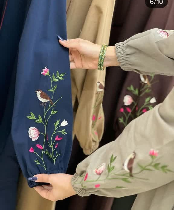 کفتان پرنده آستین گلدوزی شده